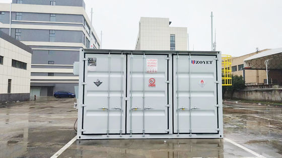 Çift katmanlı yalıtım ve sıcaklık kontrolü ile özel boyutlu patlama geçirmez gaz silindir depolama konteyneri